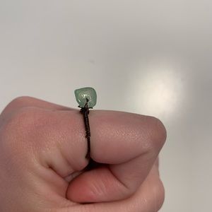 HANDMADE BRASS WIRE STONE RING 12.5mm